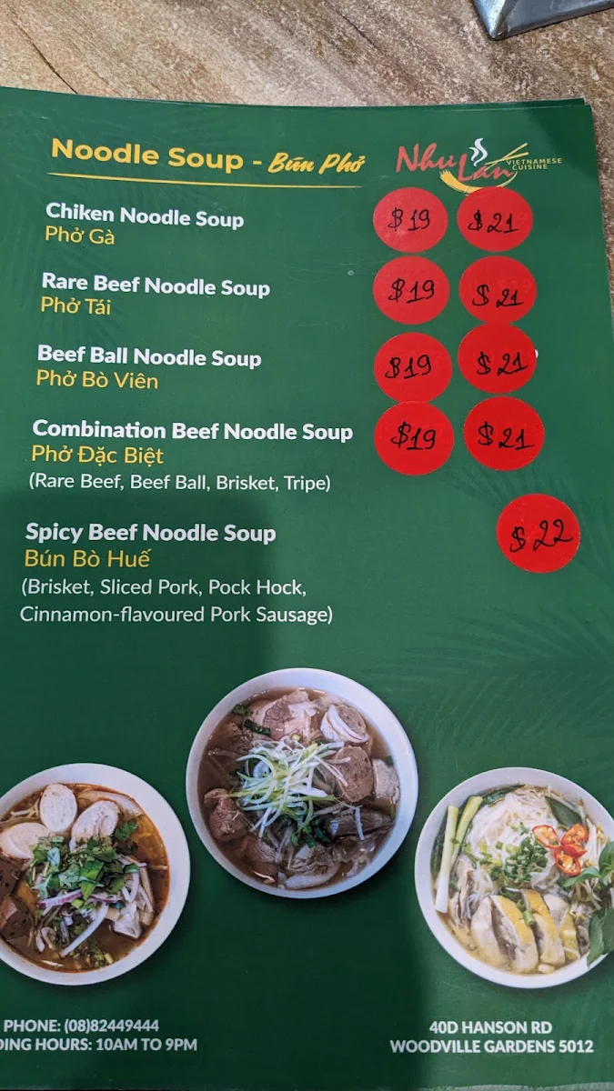 Menu, Nhu Lan On Hanson