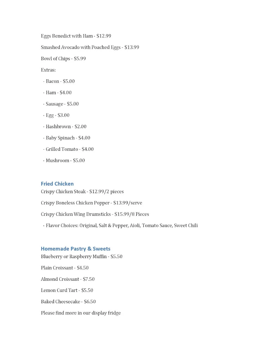 Menu, Via 9