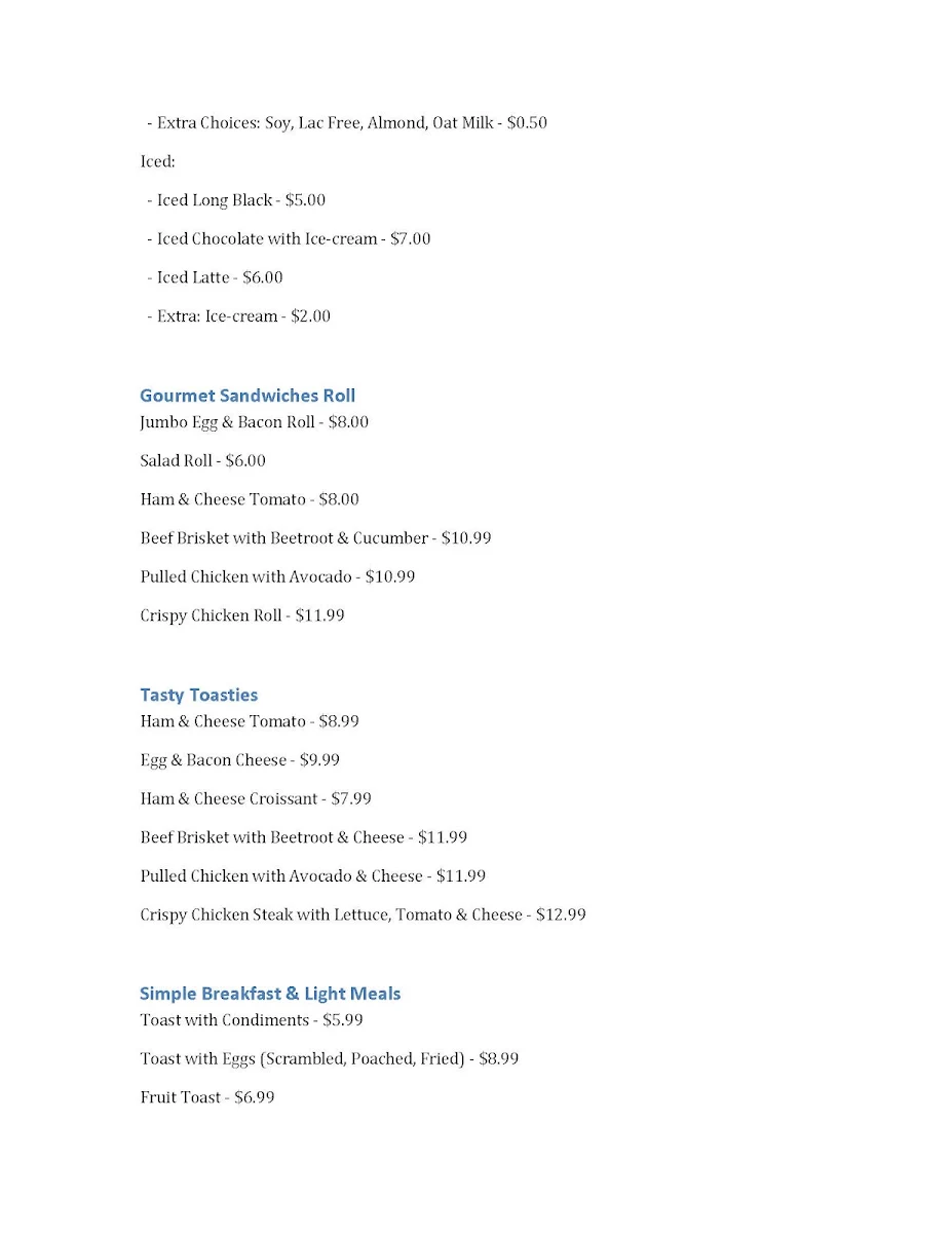 Menu, Via 9