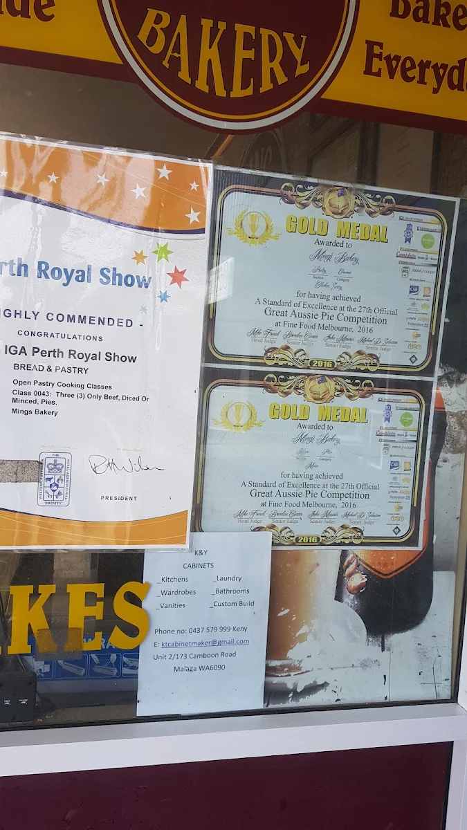 Menu, Ming's Bakery