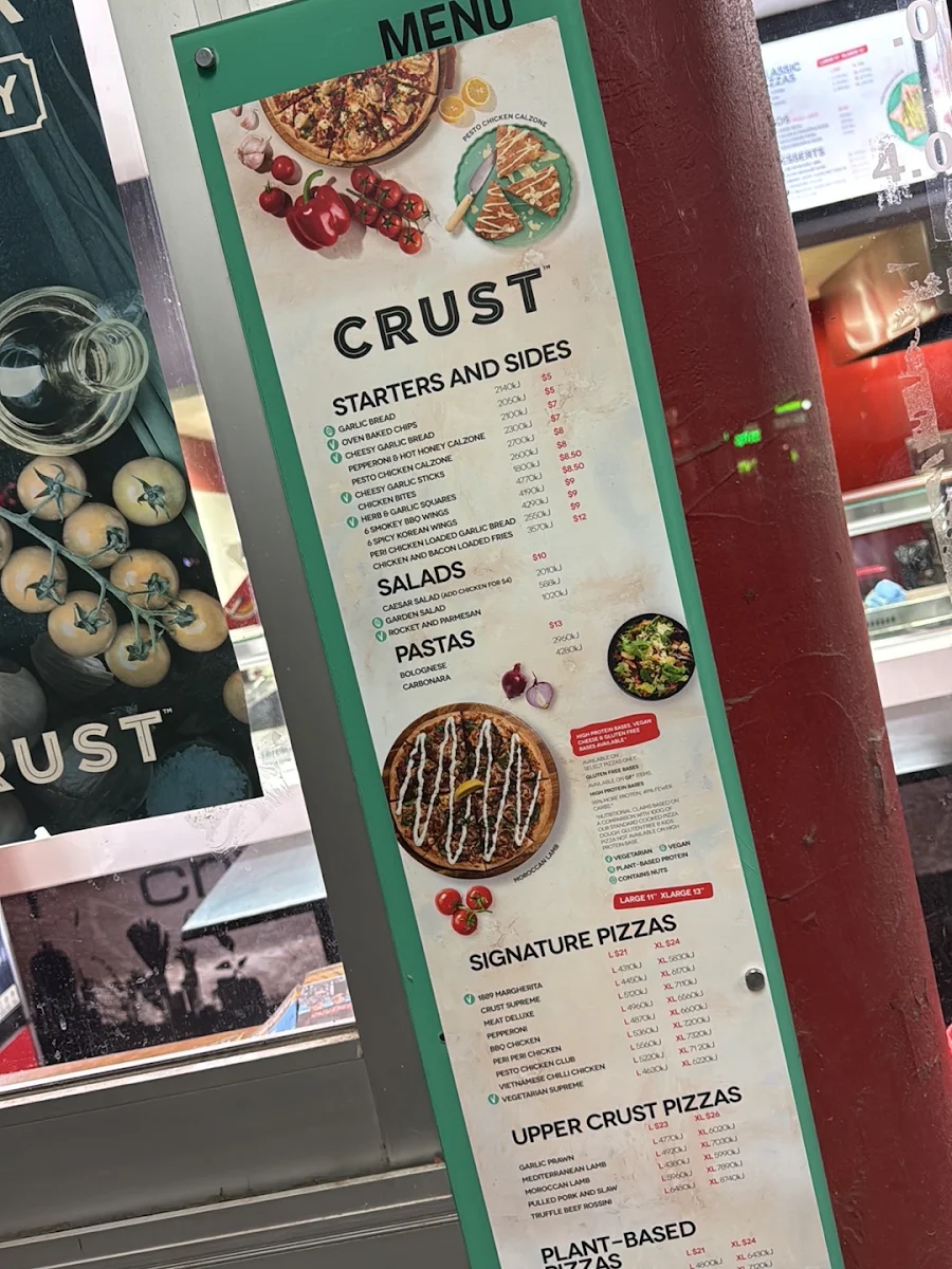 Menu, Crust Pizza Gungahlin