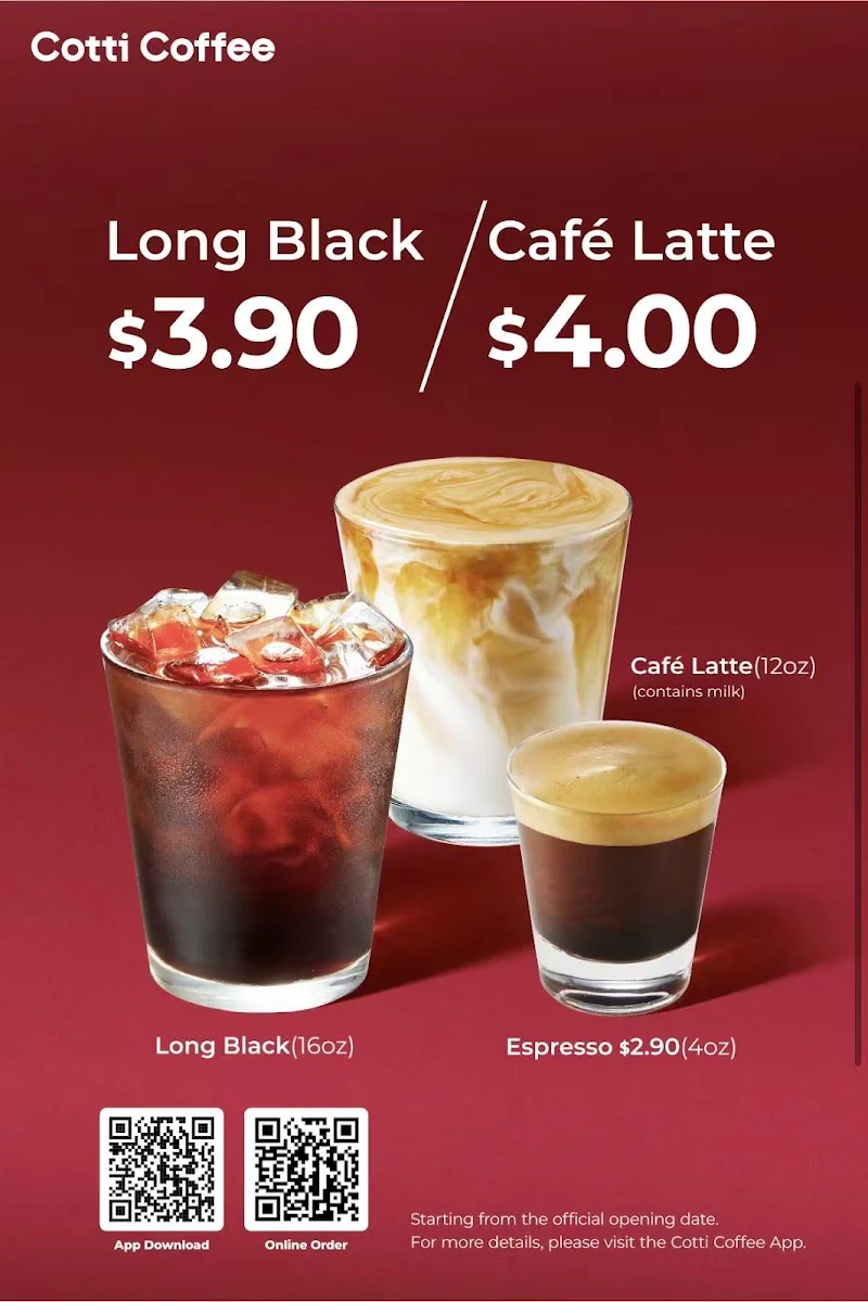 Menu, Cotti Coffee (Exhibition)