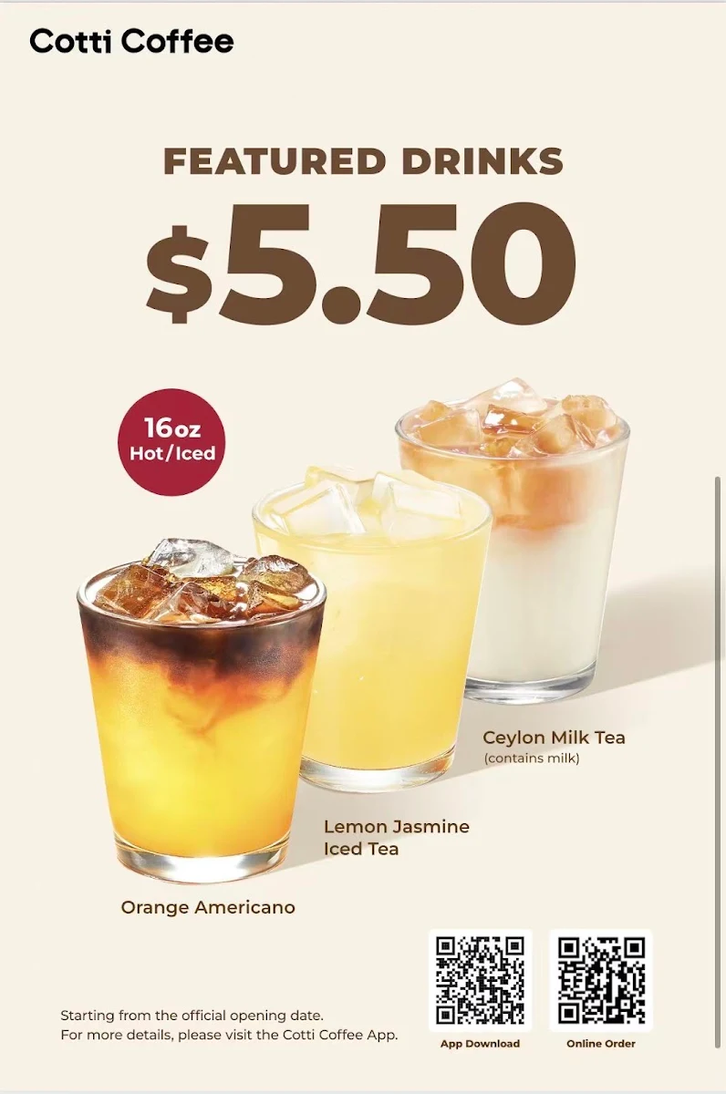 Menu, Cotti Coffee (Exhibition)