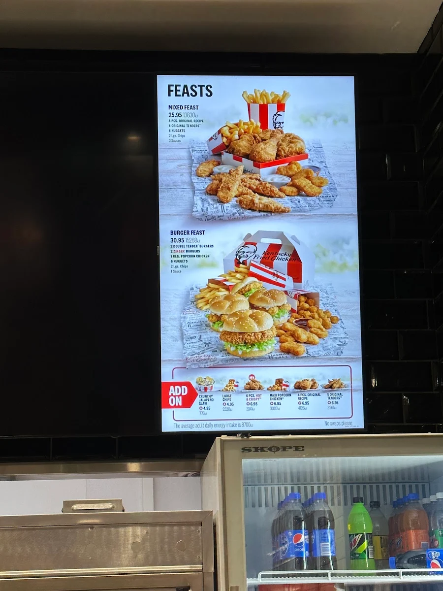 Menu, KFC Pulteney Street
