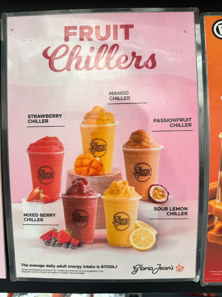 Menu, Gloria Jeans Drive Thru Cafe Hume