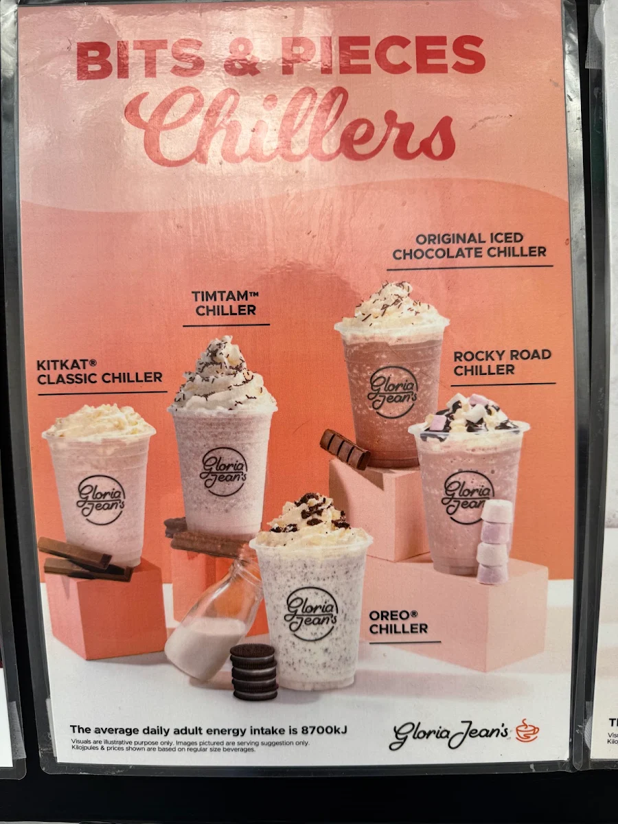 Menu, Gloria Jeans Drive Thru Cafe Hume