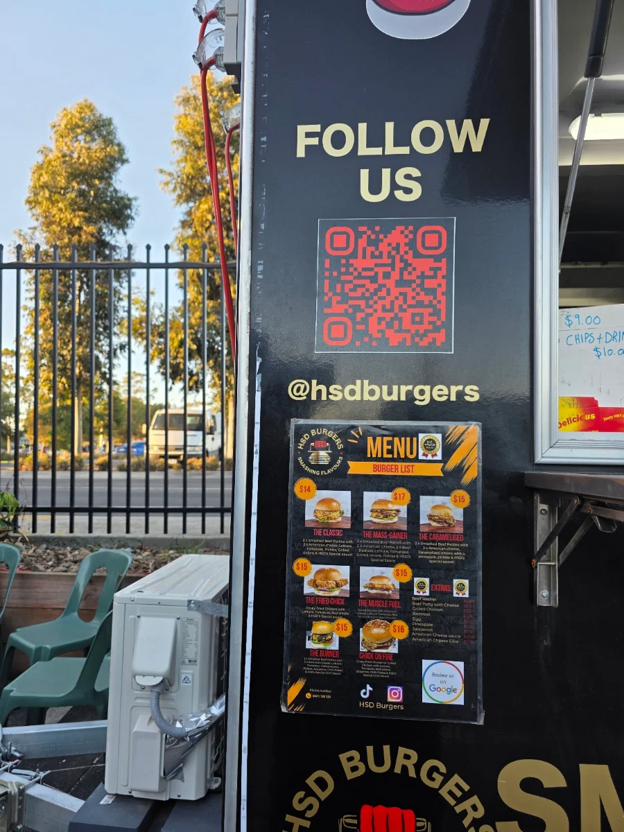 Menu, HSD Burgers