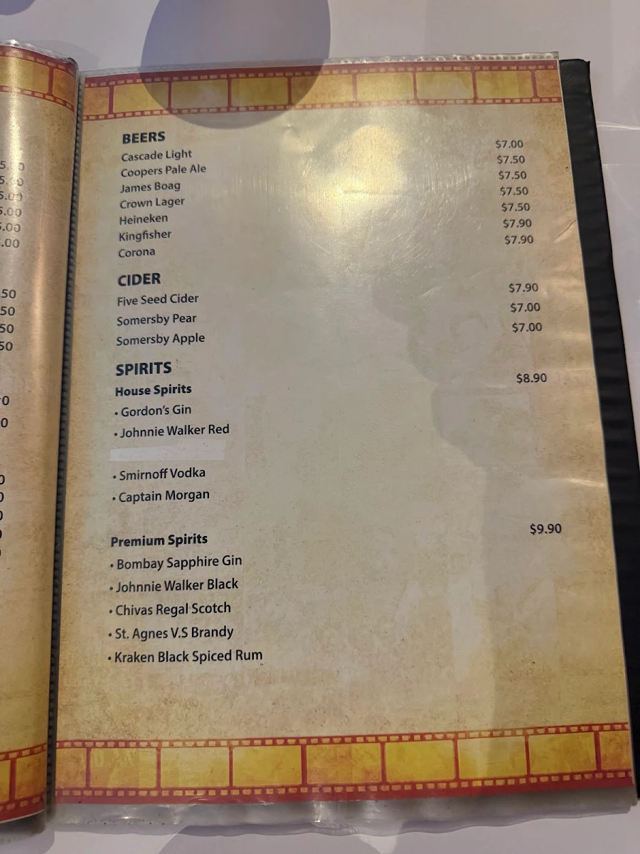 Menu, Taste of Bollywood