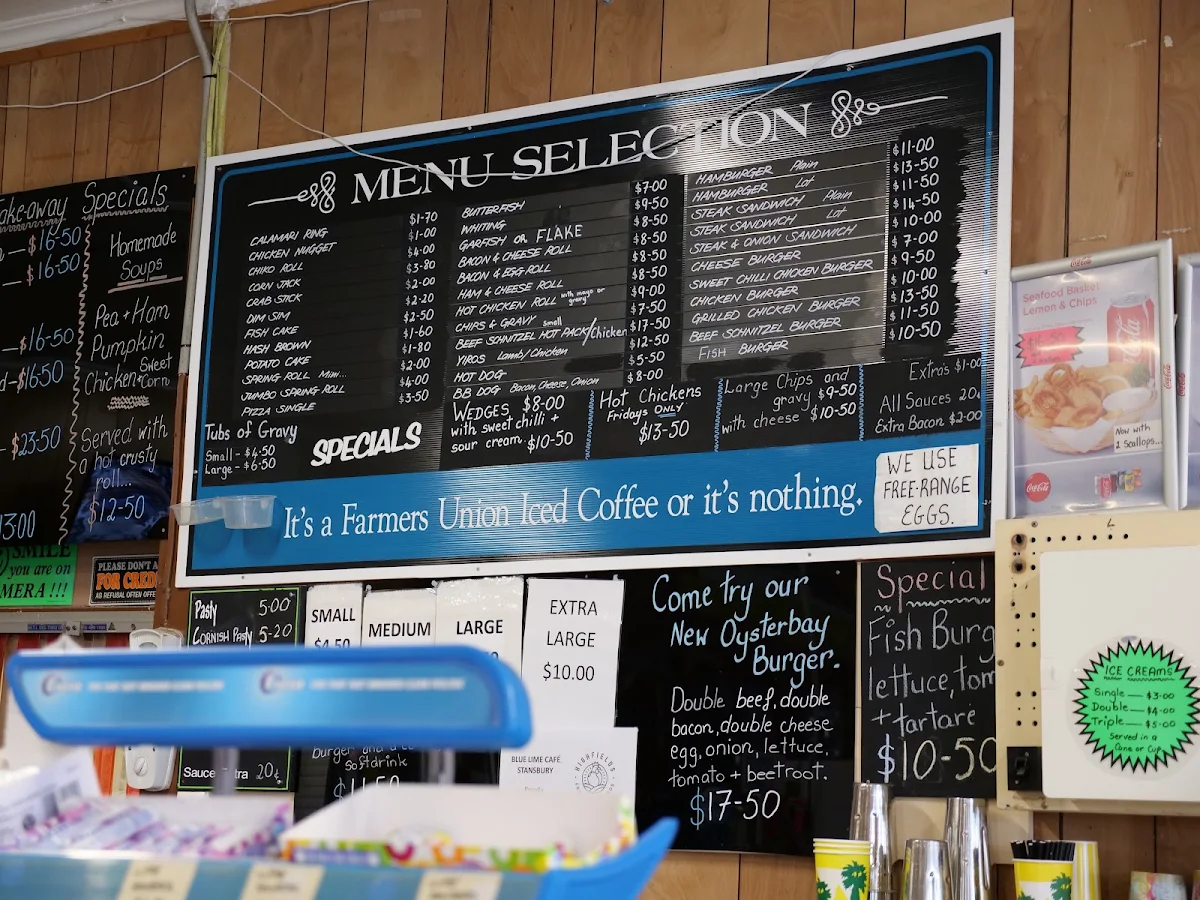 Menu, Peterson’s Blue Lime Cafe & Deli