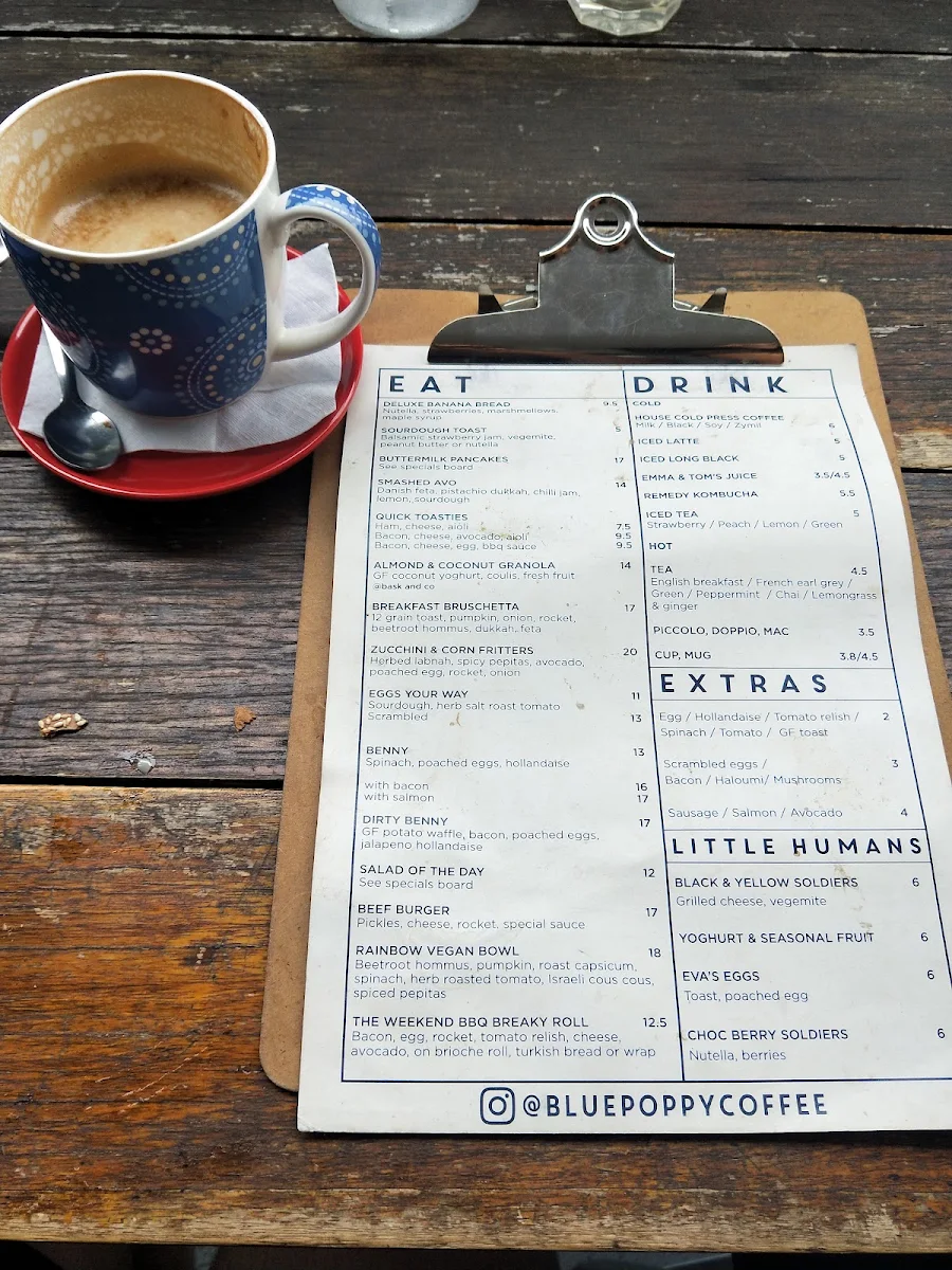 Menu, The Blue Poppy