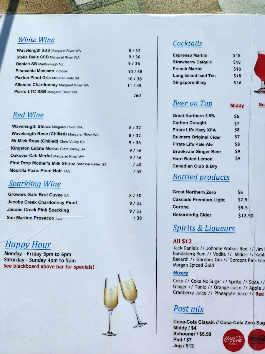 Menu, Sharky's Fish & Chips
