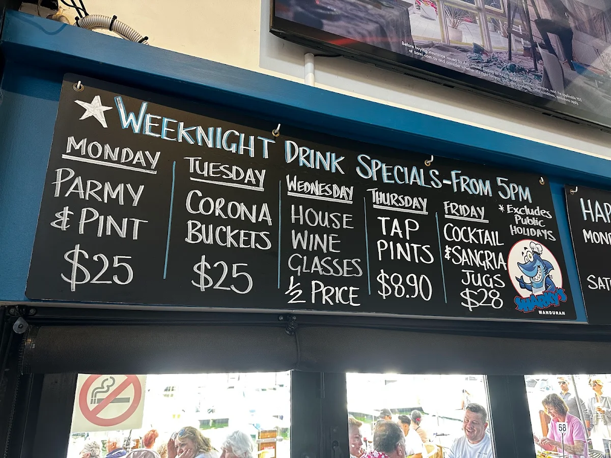 Menu, Sharky's Fish & Chips
