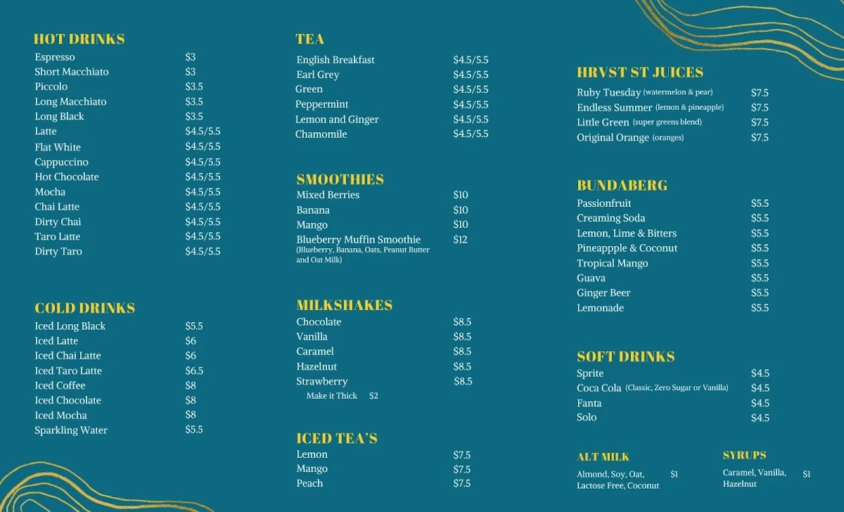 Menu, Kandy Restaurant & Bar