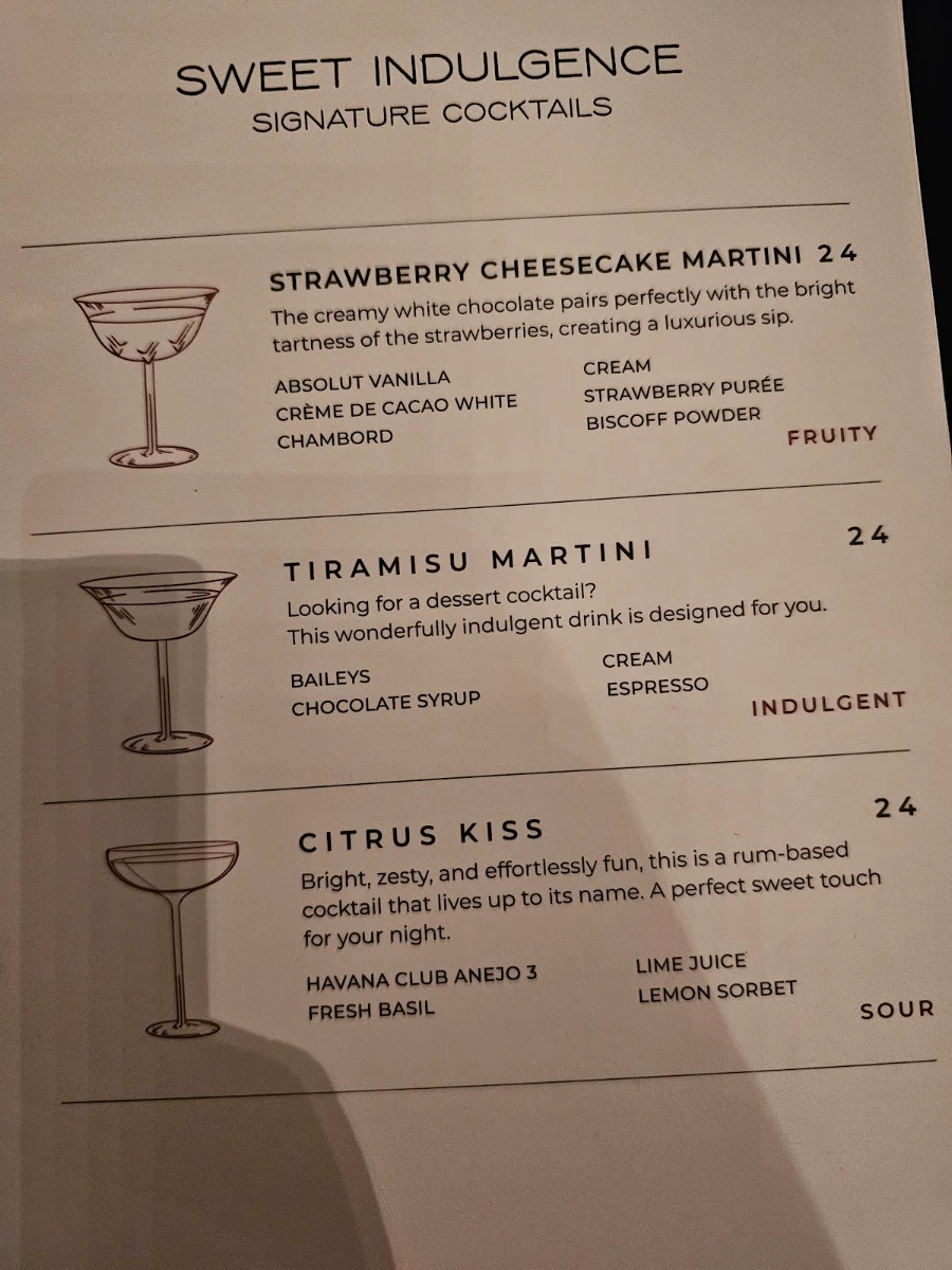 Menu, Ru-Co Bar