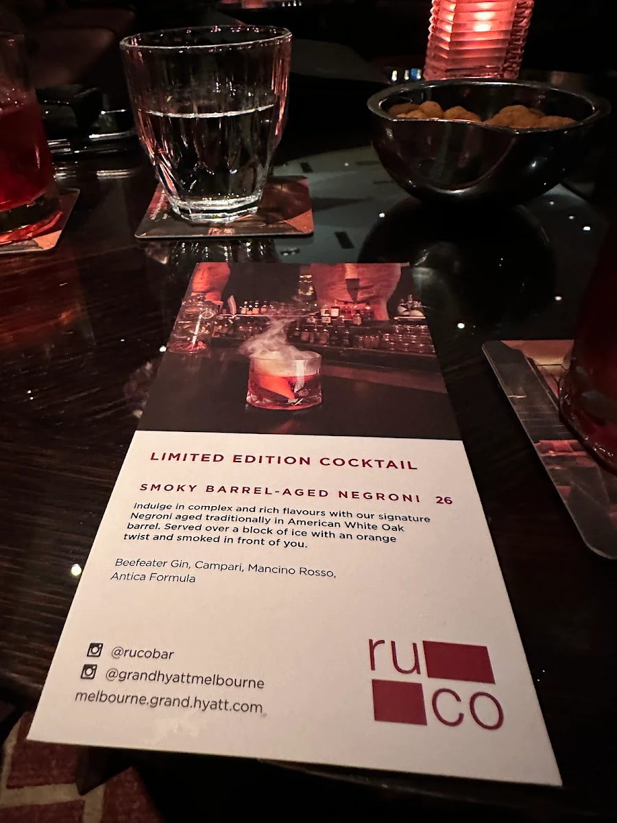 Menu, Ru-Co Bar