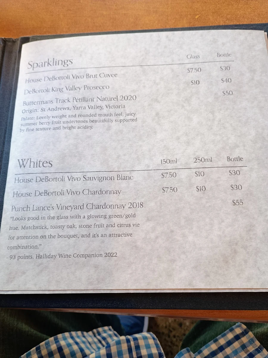 Menu, Bridges Restaurant, Bar and Function Centre