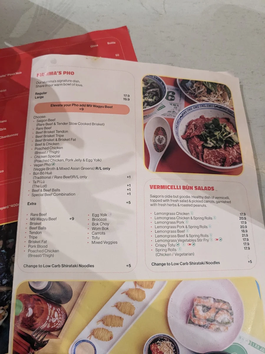 Menu, Saigon Mamma