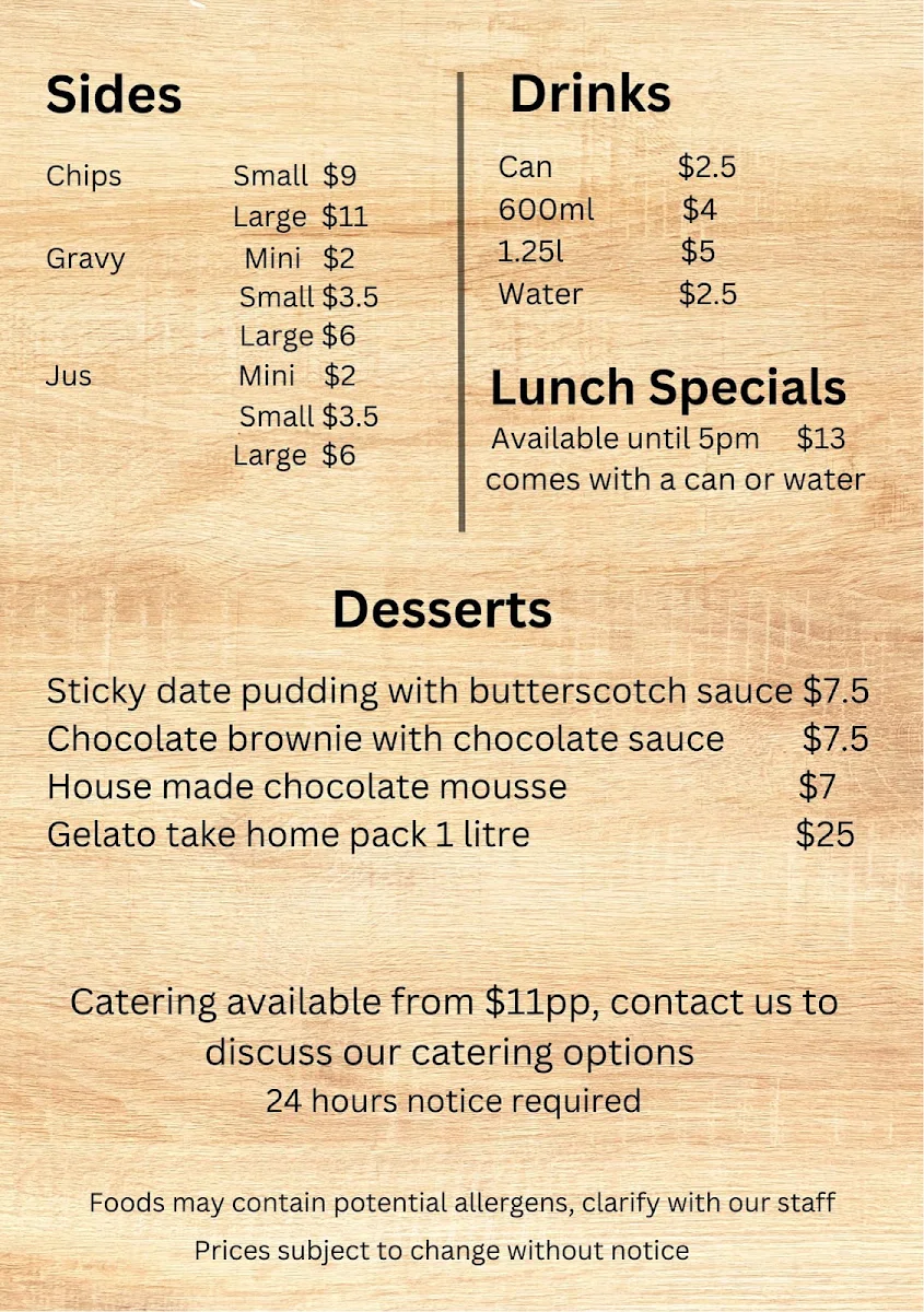Menu, Mornington Roast Kitchen