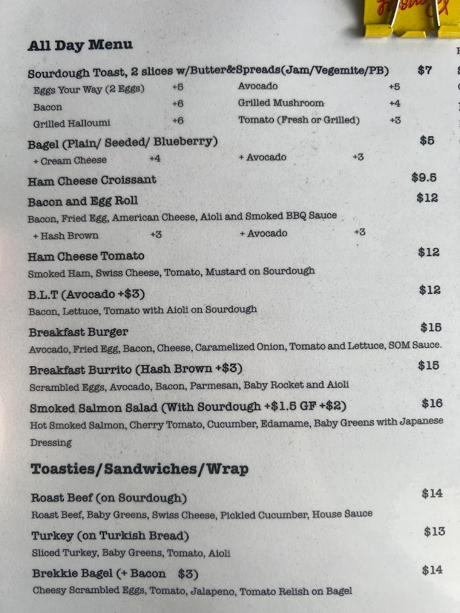 Menu, Shot on Military