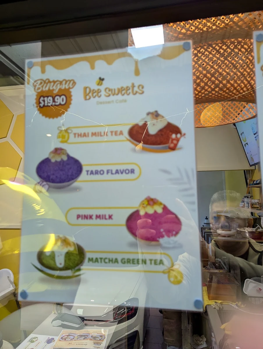 Menu, Bee Sweets Dessert Cafe