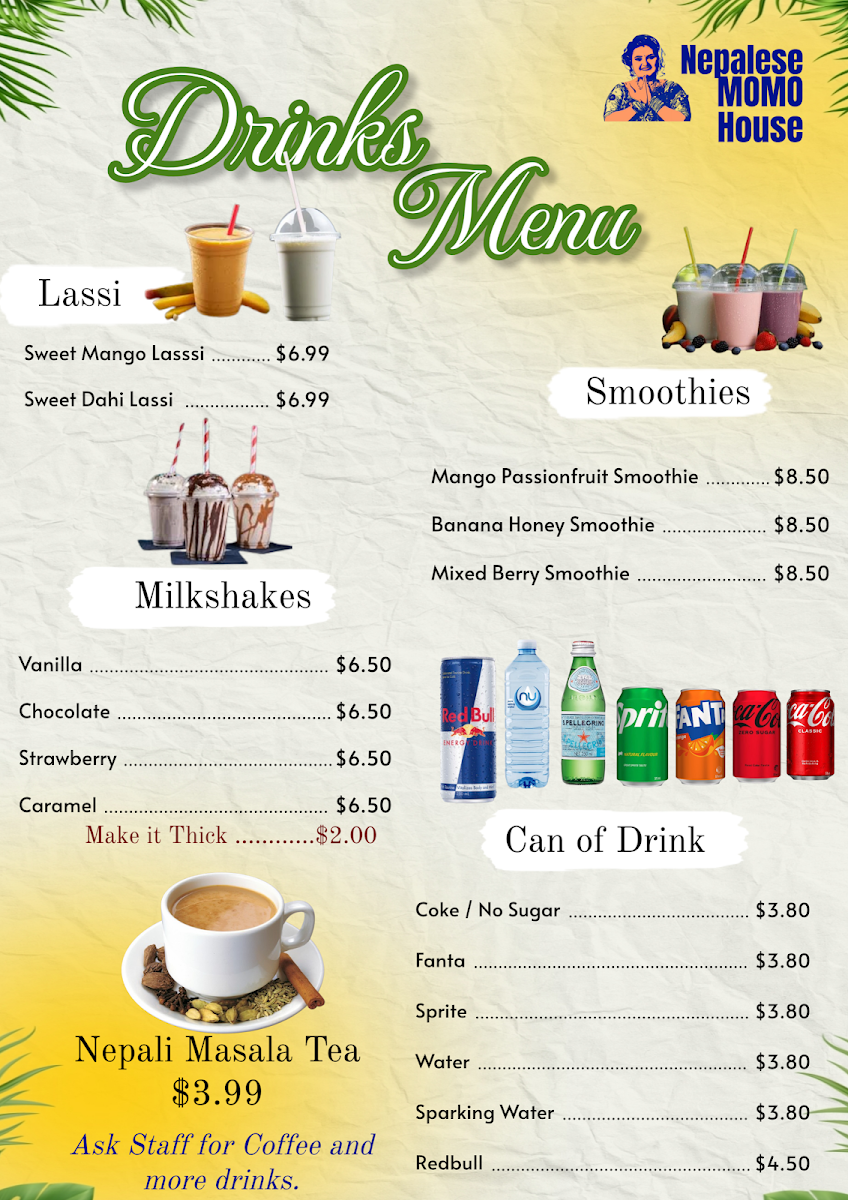 Menu, Nepalese Momo House / Gemini
