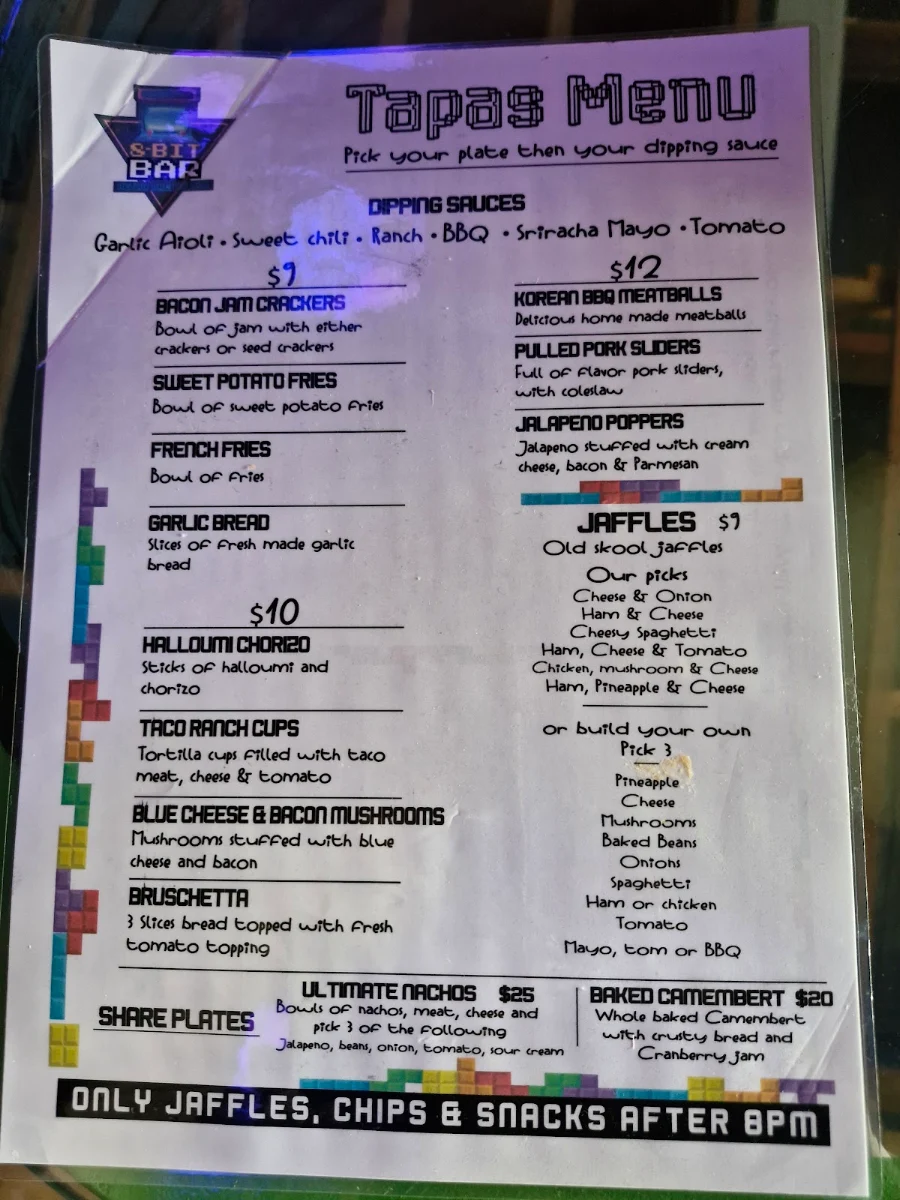 Menu, 8-Bit bar