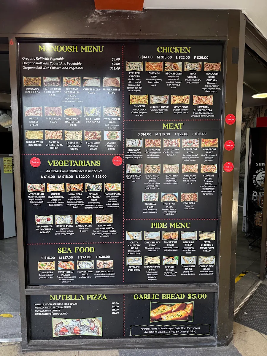 Menu, MINA BAKERY Westmead
