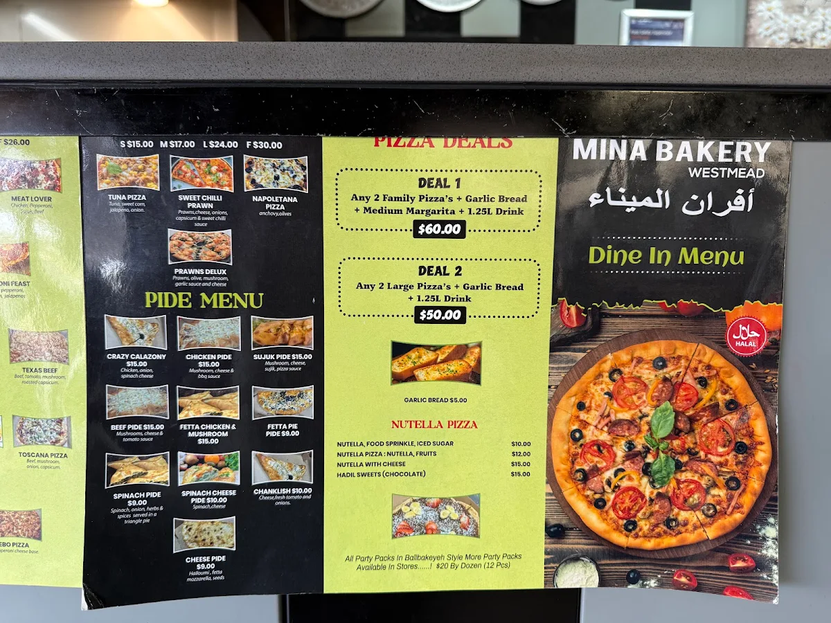 Menu, MINA BAKERY Westmead