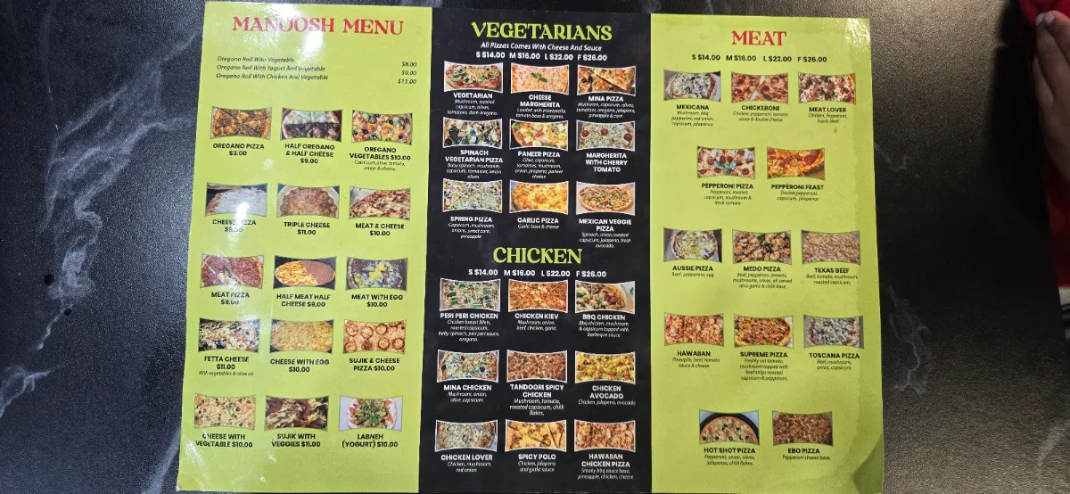 Menu, MINA BAKERY Westmead