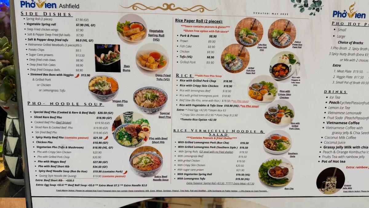 Menu, Pho Vien