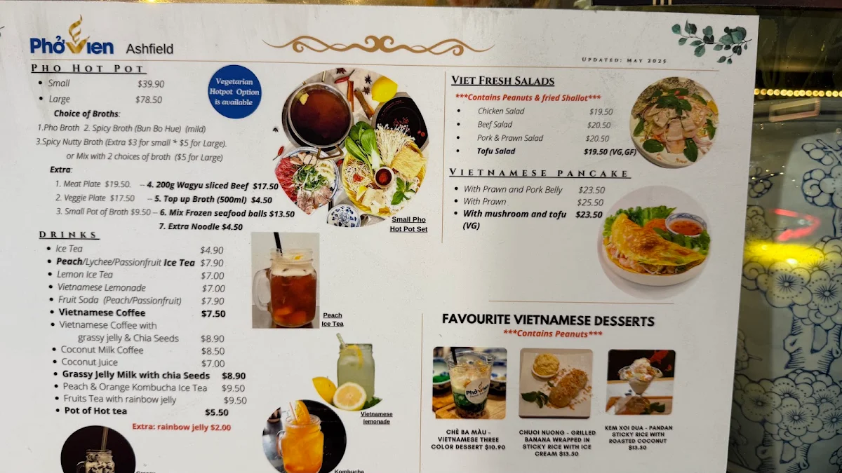 Menu, Pho Vien