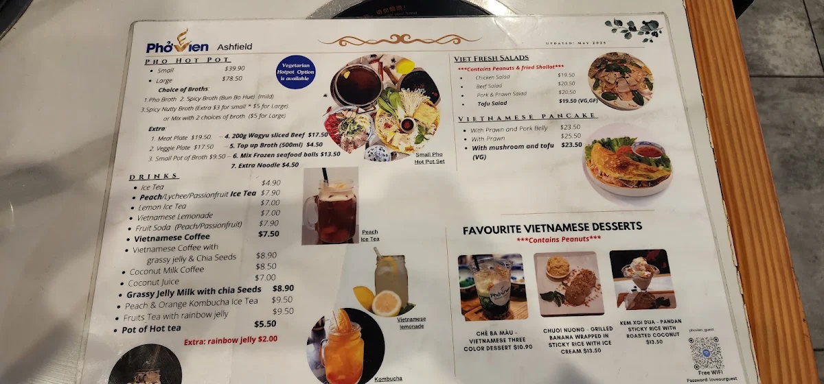 Menu, Pho Vien