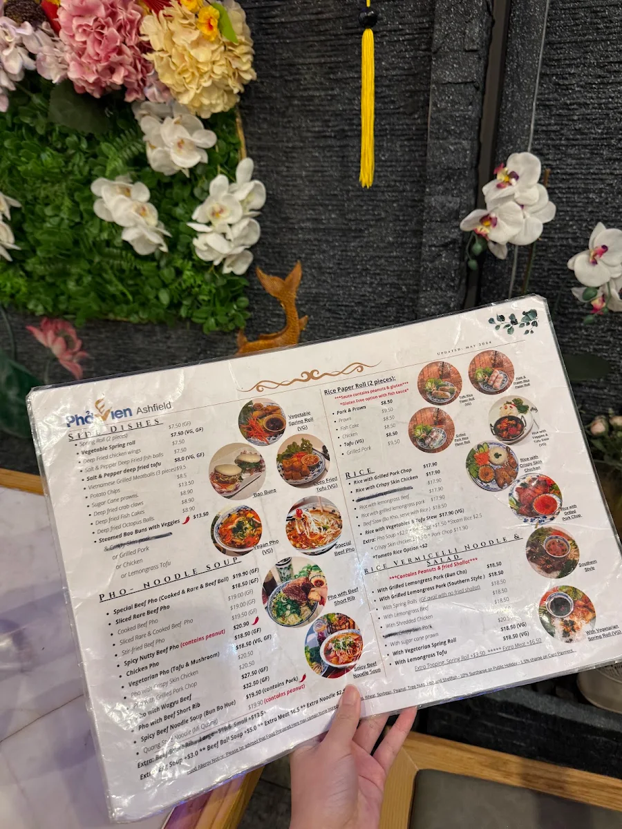 Menu, Pho Vien