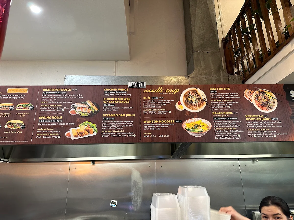 Menu, Saigon Alley Yarraville