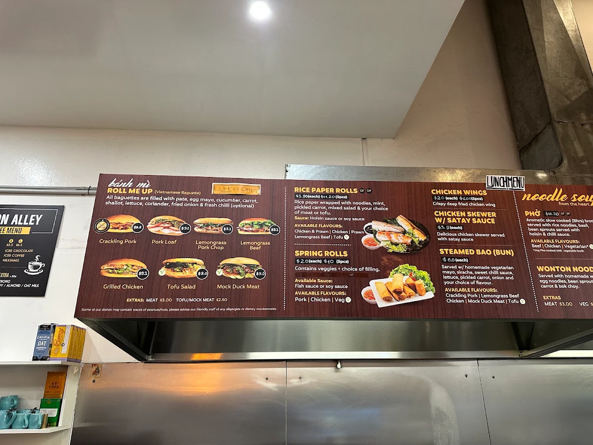 Menu, Saigon Alley Yarraville