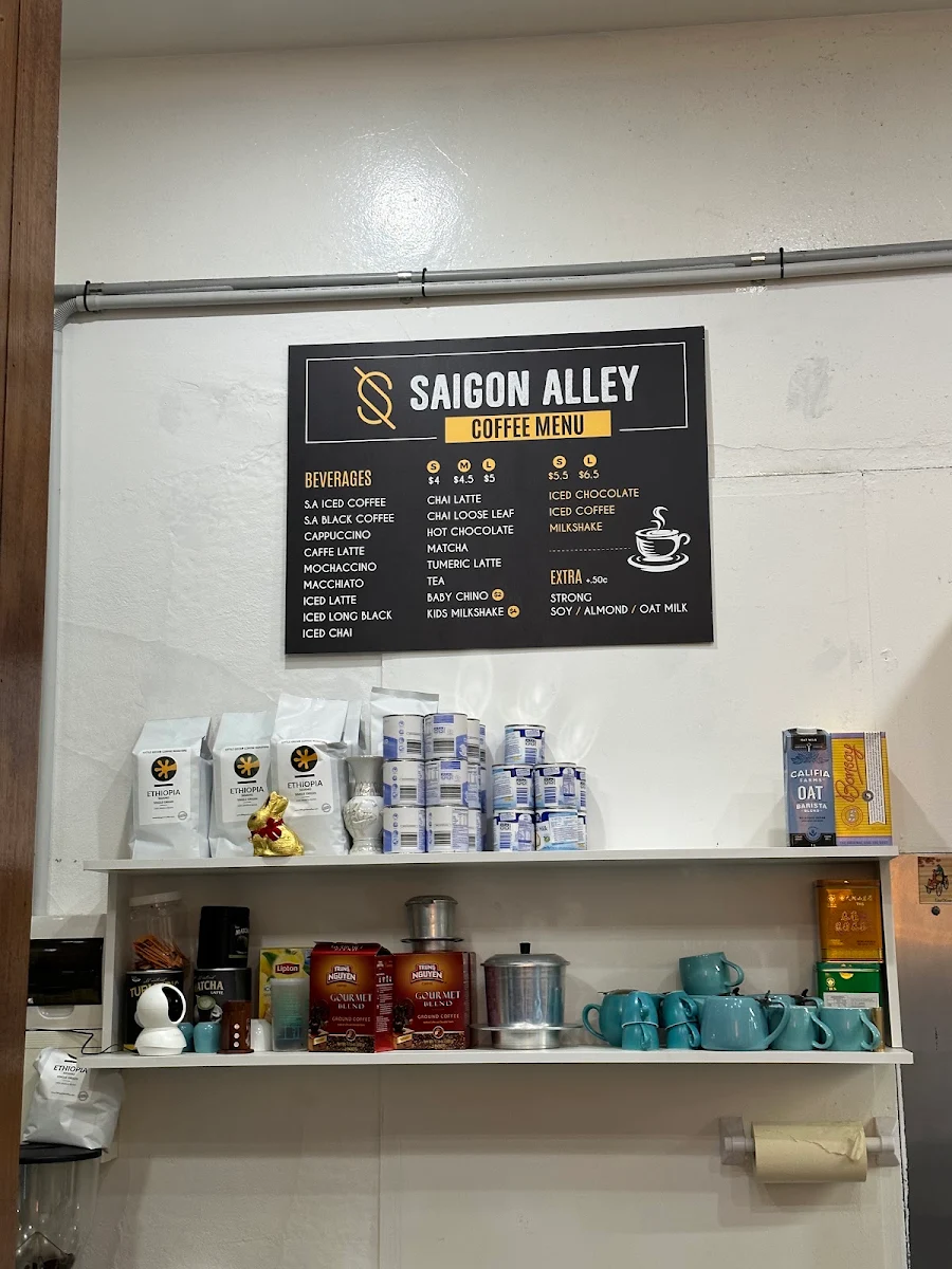 Menu, Saigon Alley Yarraville