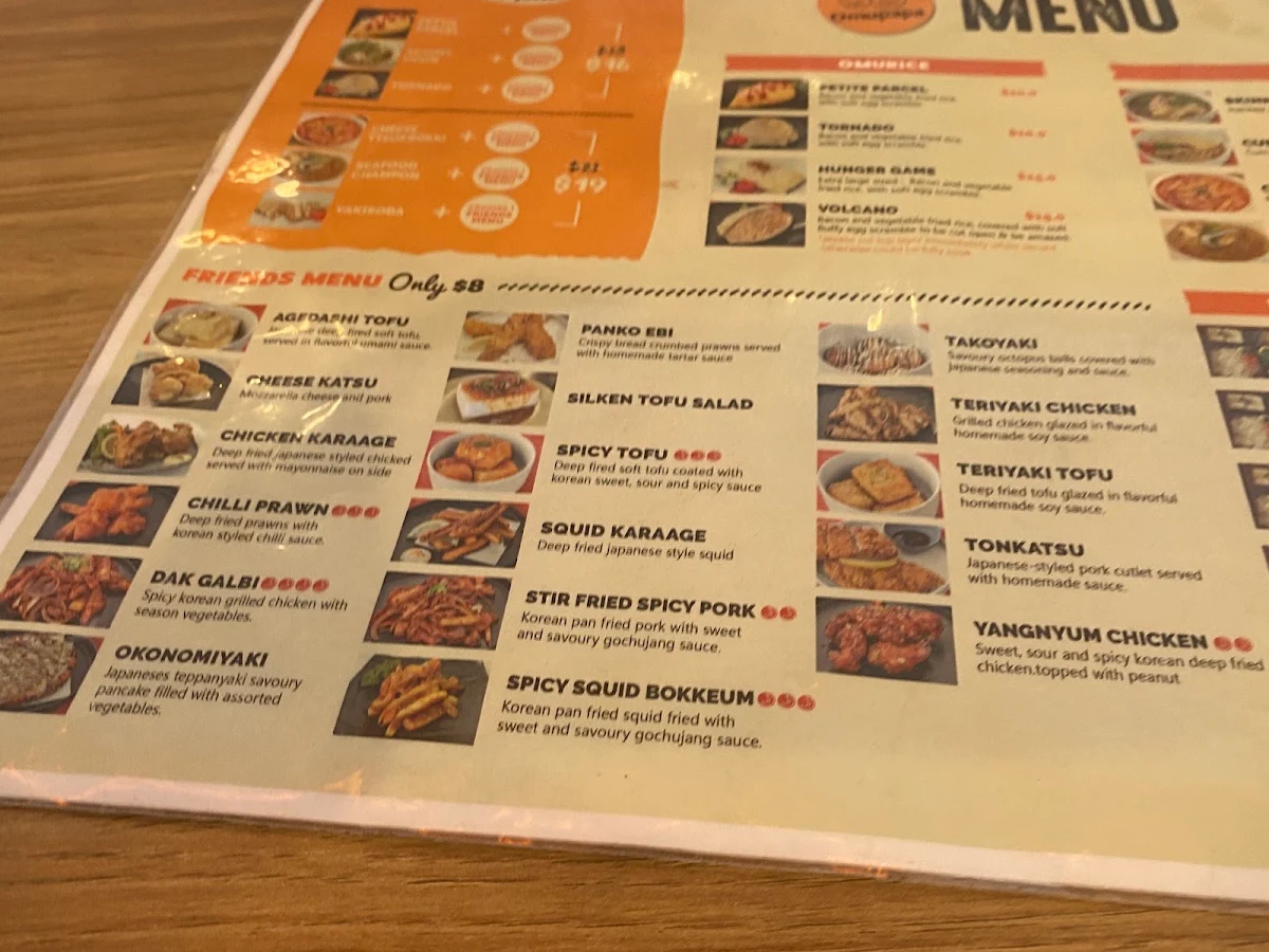 Menu, OMUPAPA