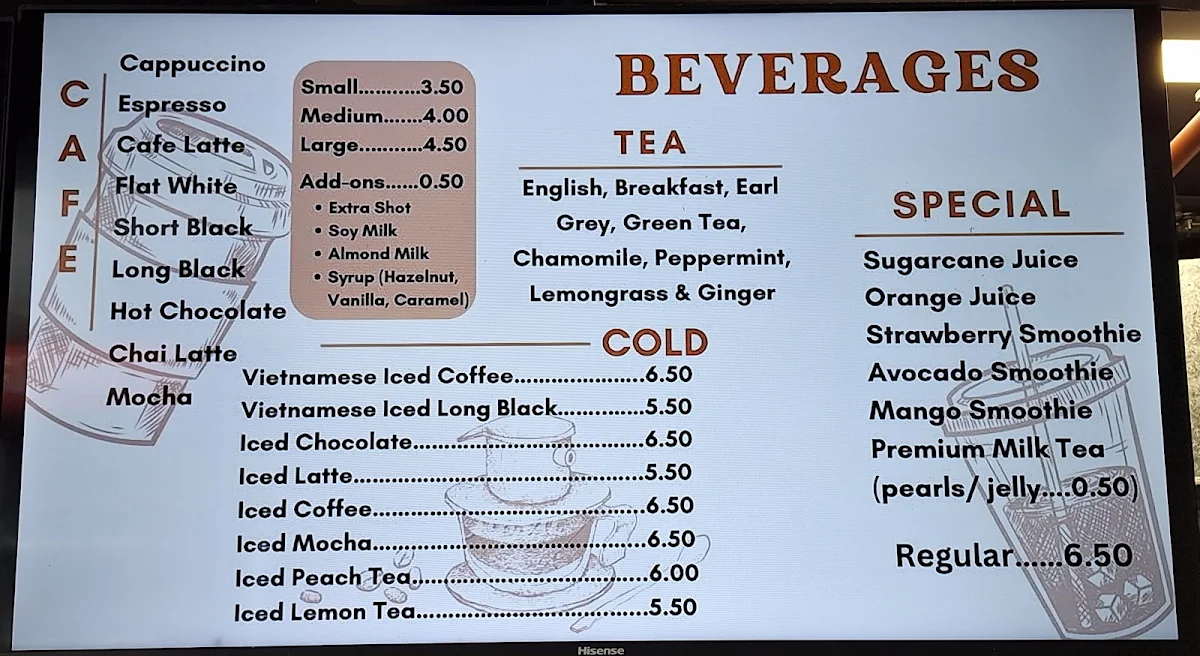 Menu, N.Lee Bakery & Cafe