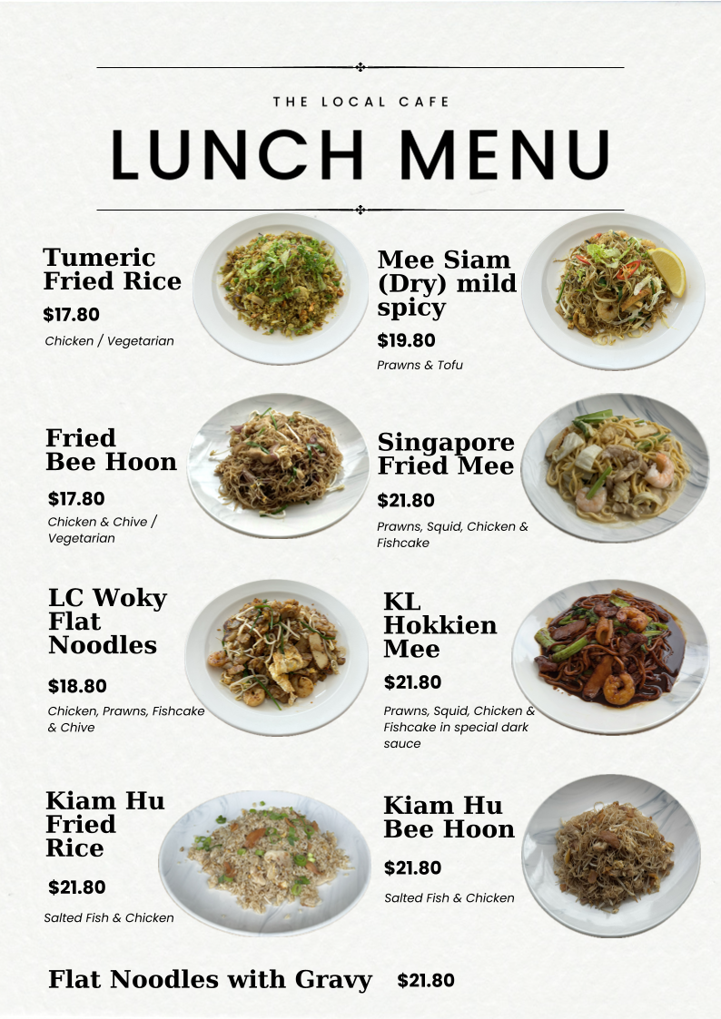 Menu, The Local Cafe Macquarie Park