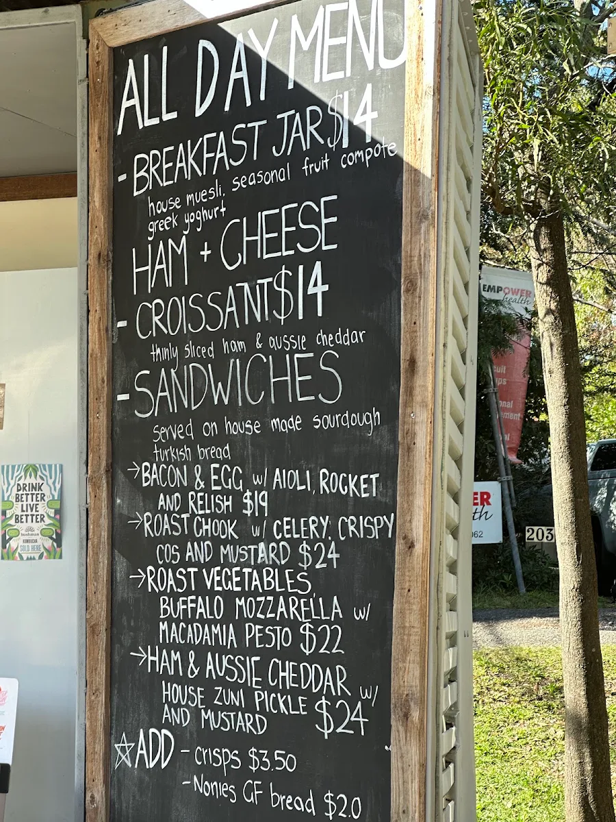 Menu, McCarrs Restaurant & General Store