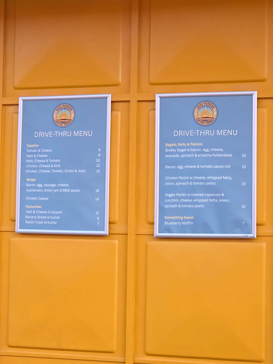 Menu, Good Morning Coffee Trader