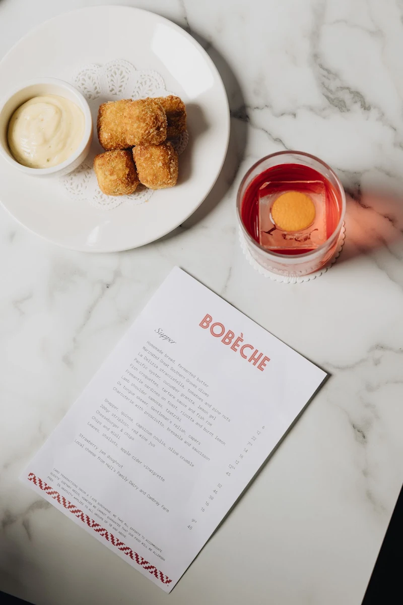 Menu, Bobèche Cocktail Bar