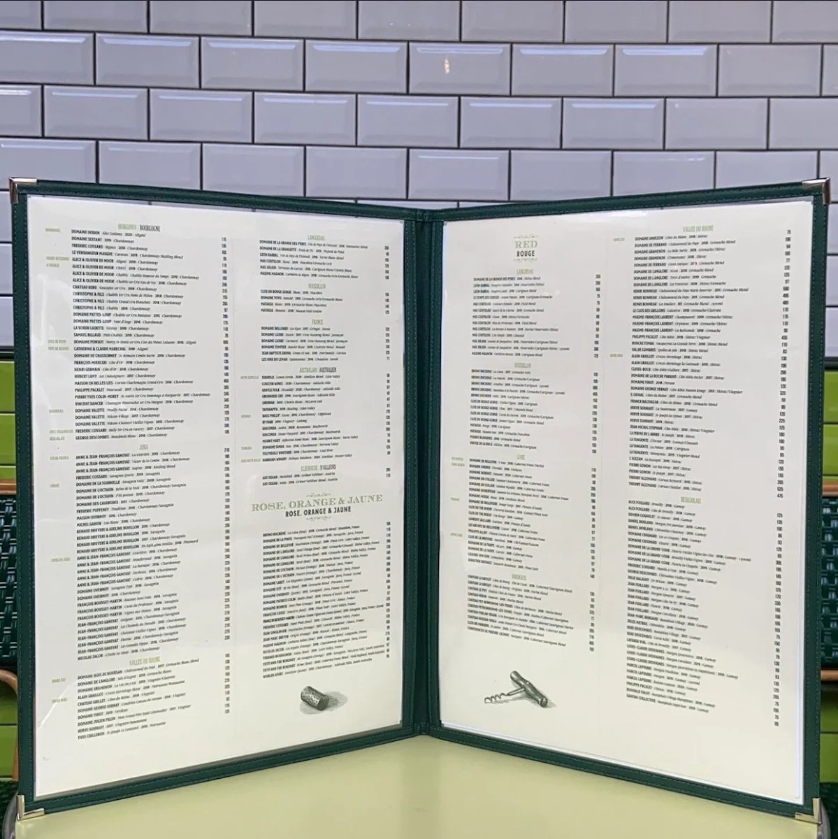 Menu, Hey Jupiter Brasserie Francaise