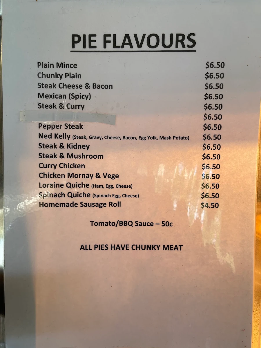 Menu, Kulnura One Stop Jerry's Cafe