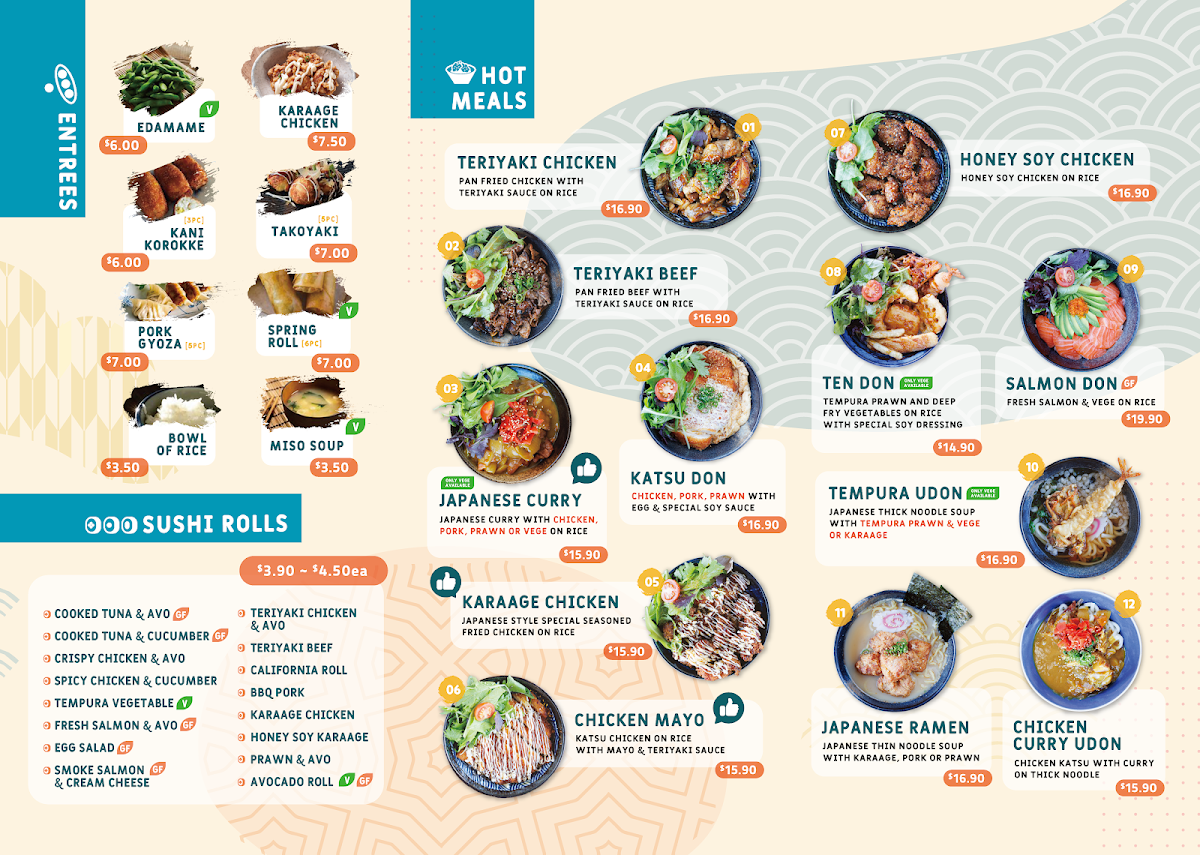 Menu, Sushi On Coorparoo