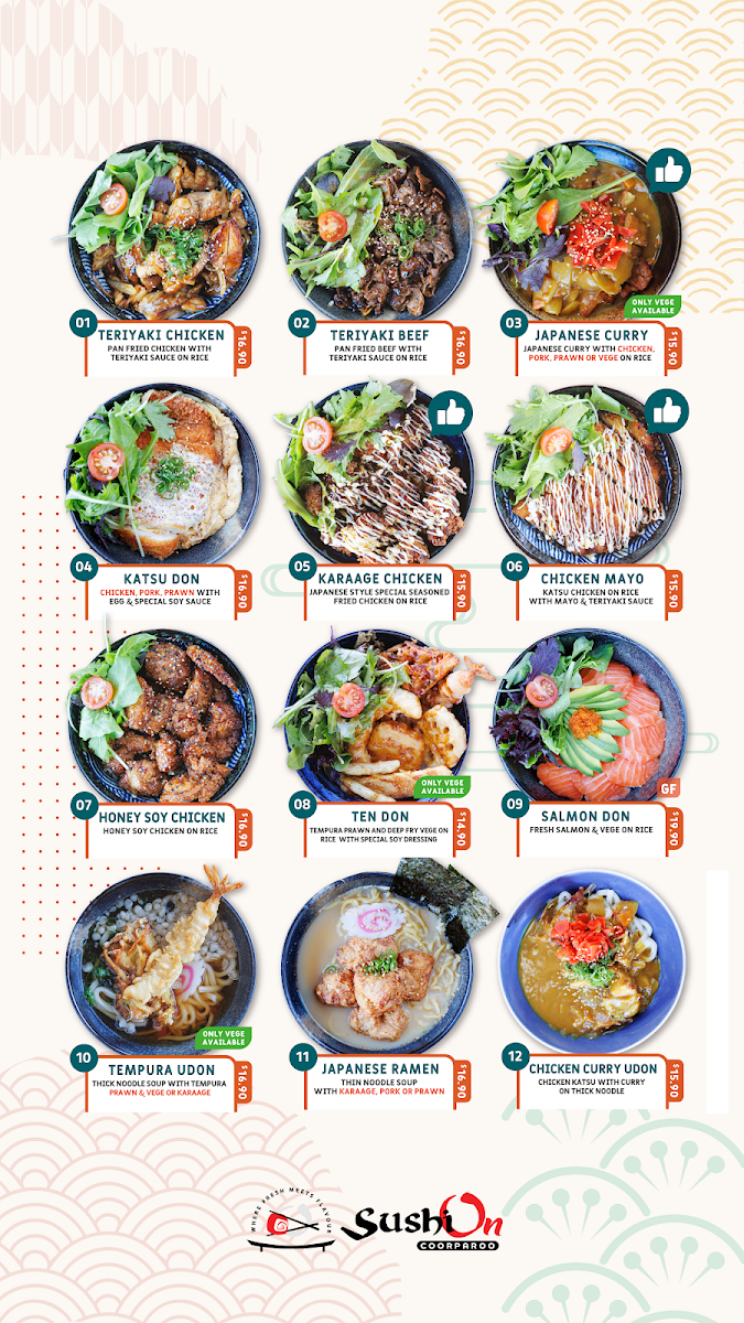Menu, Sushi On Coorparoo