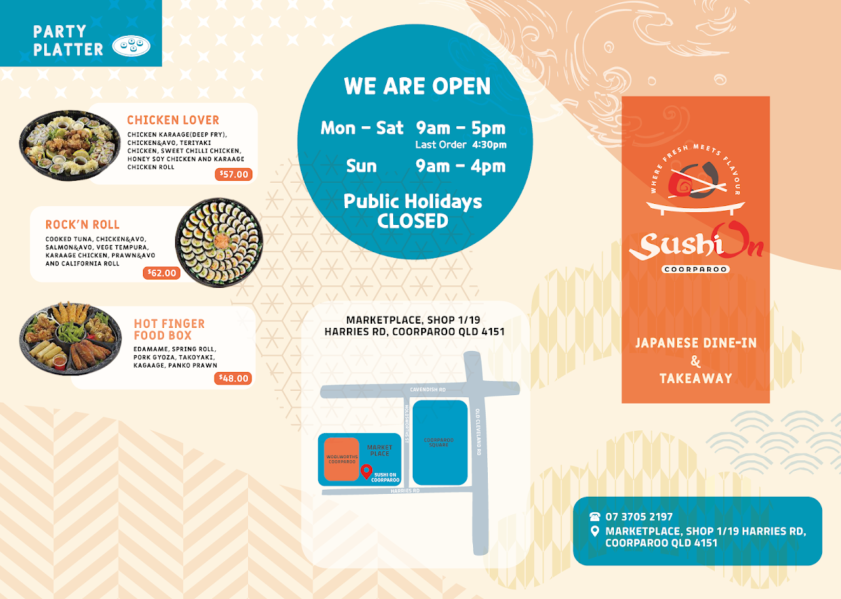 Menu, Sushi On Coorparoo