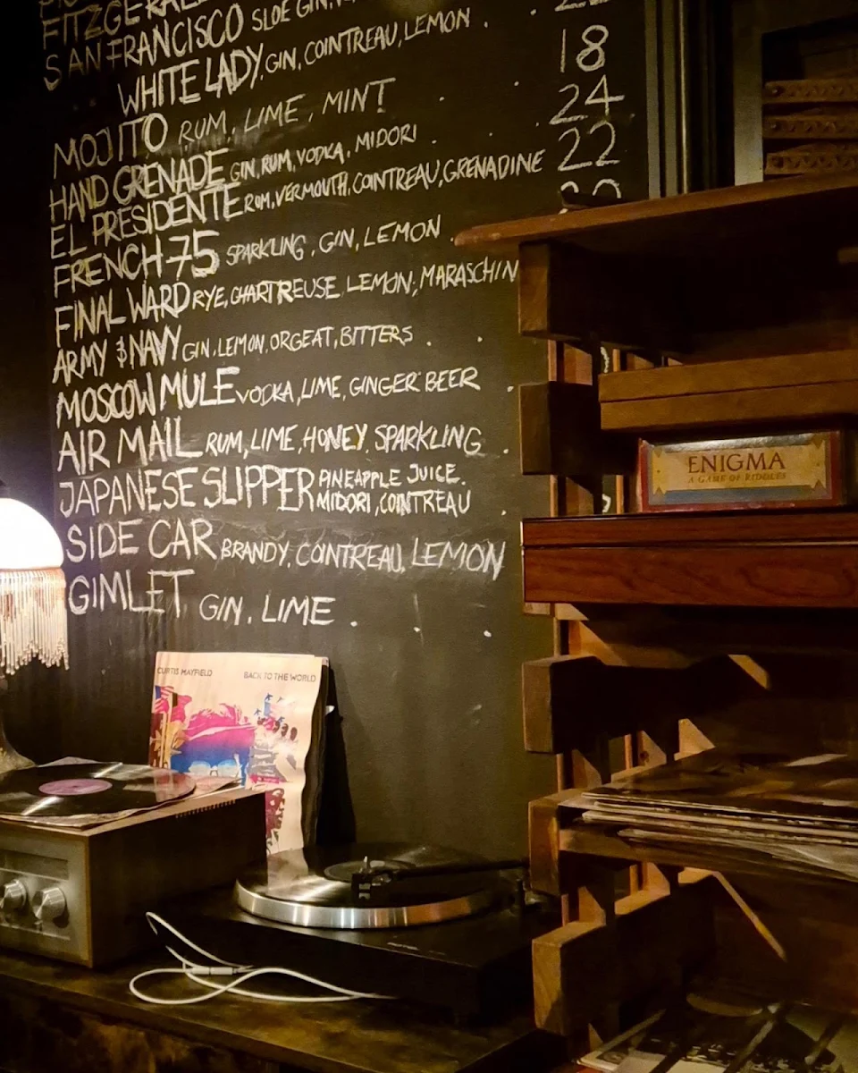Menu, Back Bar 77