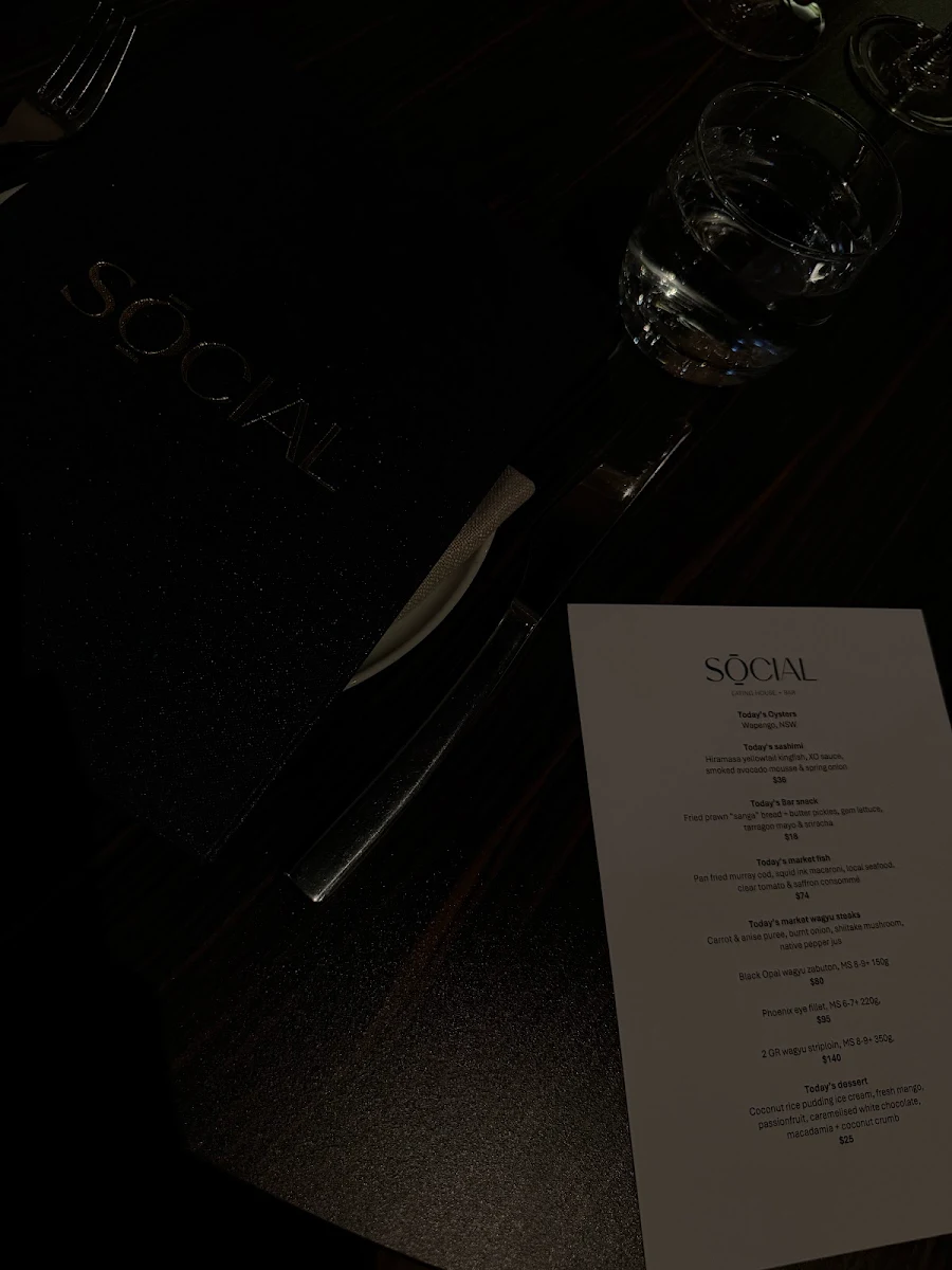 Menu, Social Eating House + Bar