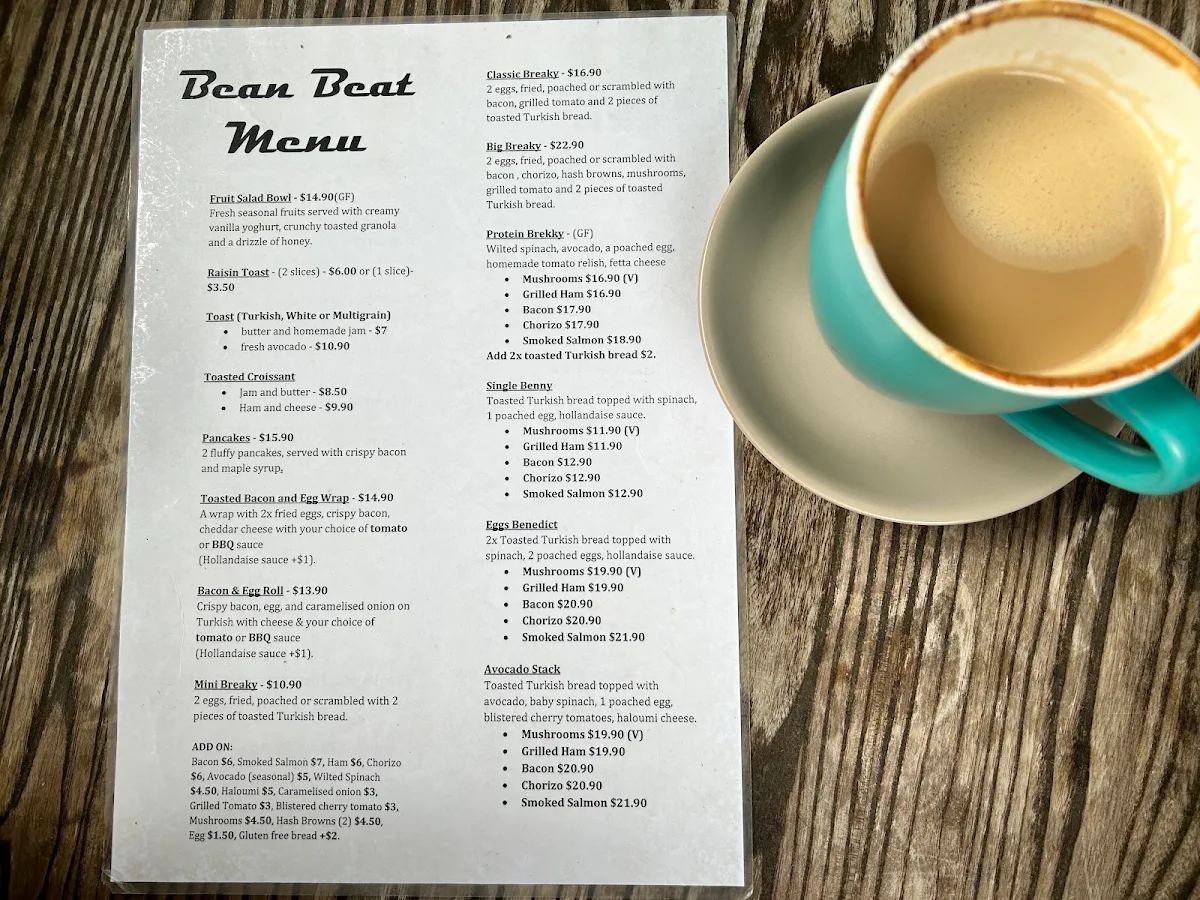 Menu, Bean Beat